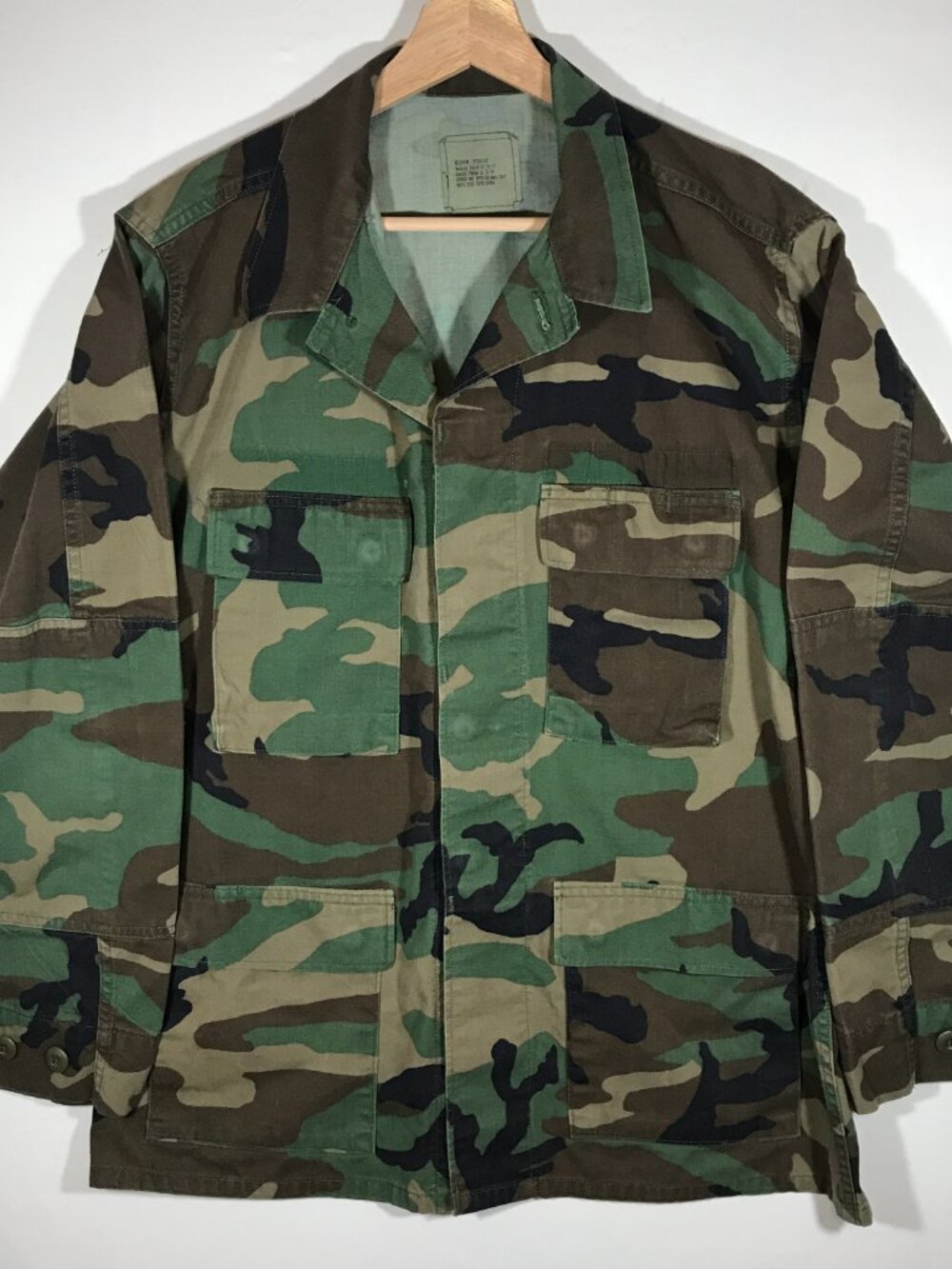 Adult's Medium - Regular Woodland BDU Long Sleeve Button Up Coat Shirt Top
